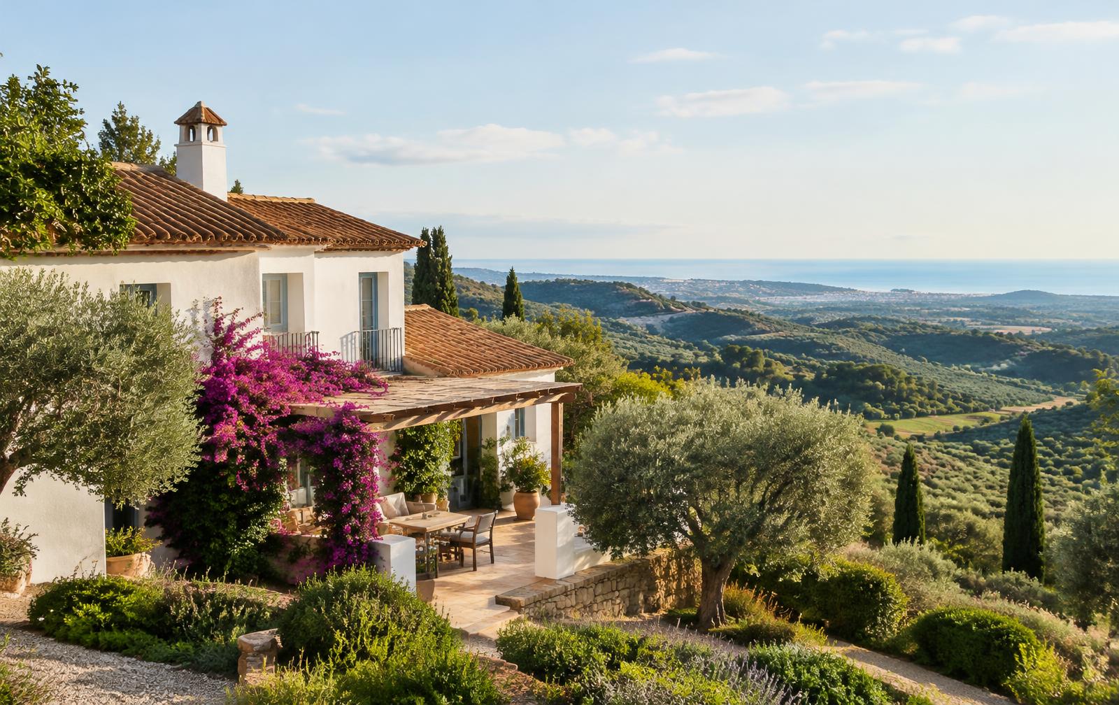 Mediterranean villa surrounded by the Andalusian landscape